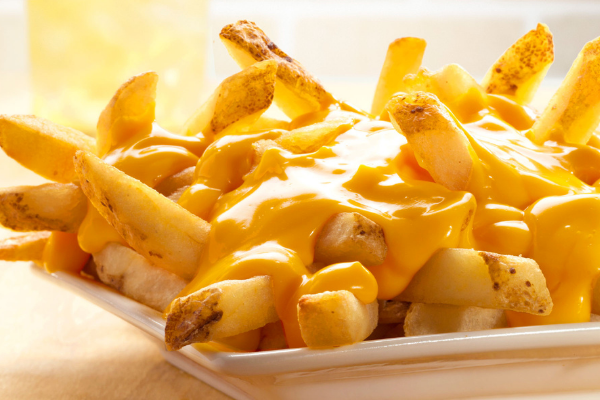 plate of cheese fries