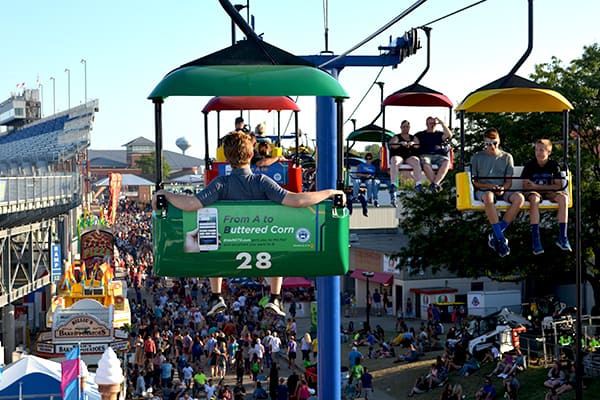 skyglider Fairgoers Enjoying Trip Across Fair Park on the SkyGlider