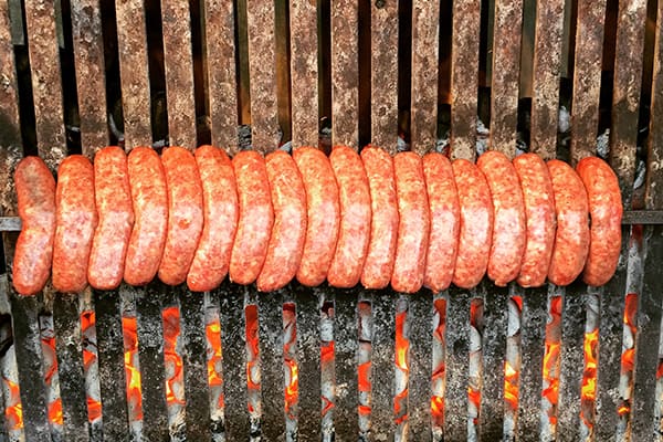 Italian Sausage Being Grilled