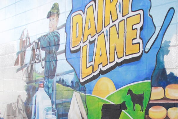 Dairy Lane Mural in the Lower Cattle Barn