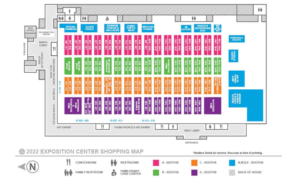 Exposition Center Shopping Map Wisconsin State Fair
