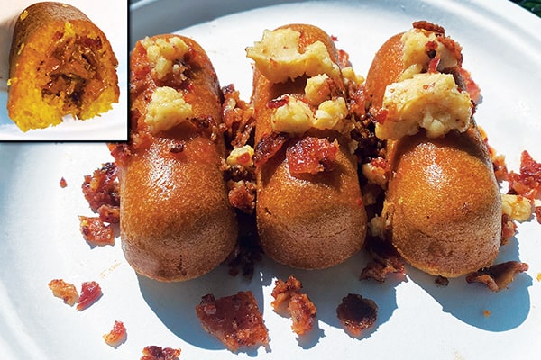 Sporkies_Finalist_600x400_0008_20-038 – Wisconsin Hot Bacon Bourbon Pulled Pork Cornbread Twinkie Wisconsin Hot Bacon Bourbon Pulled Pork Cornbread Twinkie 2020 Sporkies Fairgoer Edition Finalist
