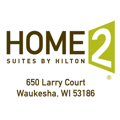 Home 2 Suites by Hilton logo. 650 Larry Court, Waukesha, WI 53186