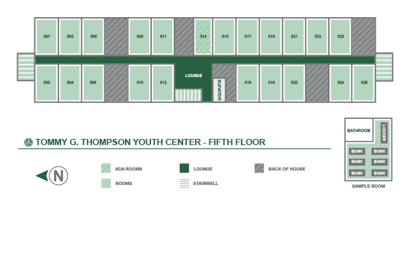 Floor Plan - Tommy G Thompson Youth Center Fifth Floor