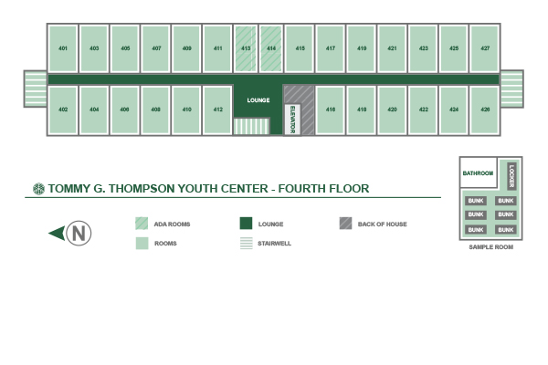 Floor Plan - Tommy G Thompson Youth Center Fourth Floor