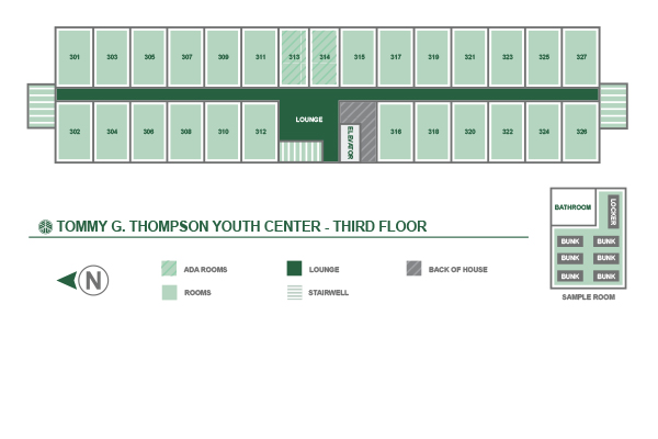 Floor Plan - Tommy G Thompson Youth Center Third Floor