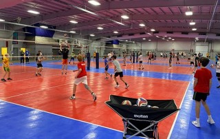 Volleyball Practice Inside Wisconsin Products Pavilion
