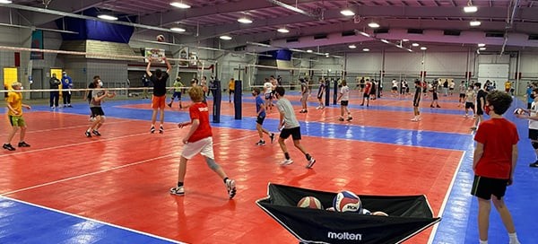 Volleyball Practice Inside Wisconsin Products Pavilion