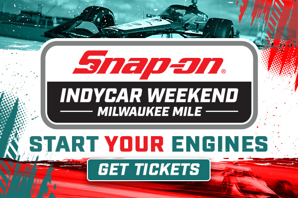Click for Tickets - Snap-on INDYCAR Weekend at the Milwaukee Mile - Start Your Engines with an image of an INDYCAR race car